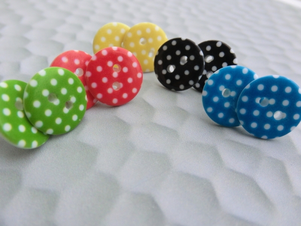 Punkt Knöpfe Ohrstecker Button 60s 60er